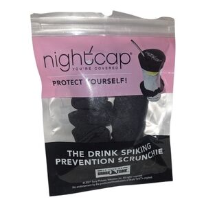 Nightcap Black Drink Cover Scrunchie